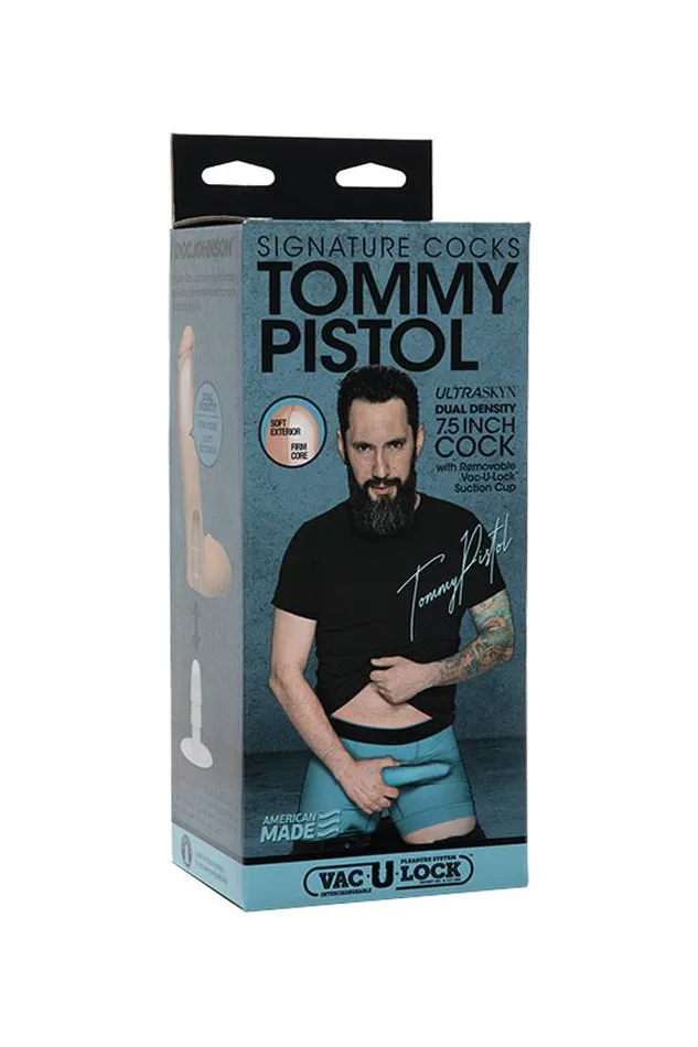 Dildos Doc Johnson Doc Johnson Signature Cocks Tommy Pistol 75 Inch Cock with Removable Suction Cup Beige