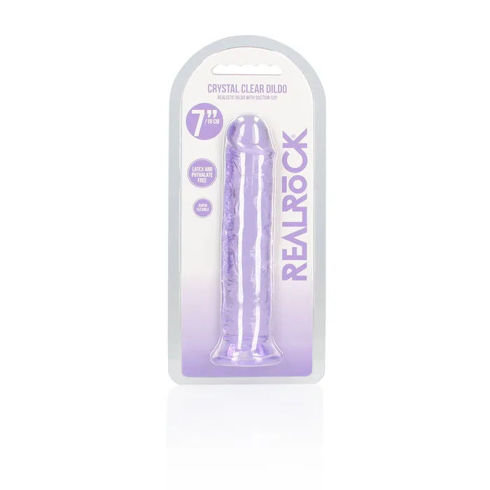 Dildos Shots Real Rock Crystal Clear 7 Inch Dildo Purple Shots Toys