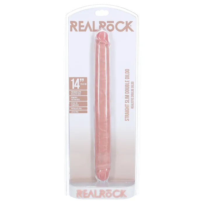 Dildos Shots Toys Shots Real Rock Straight Slim 14 Inch Double Dildo Light