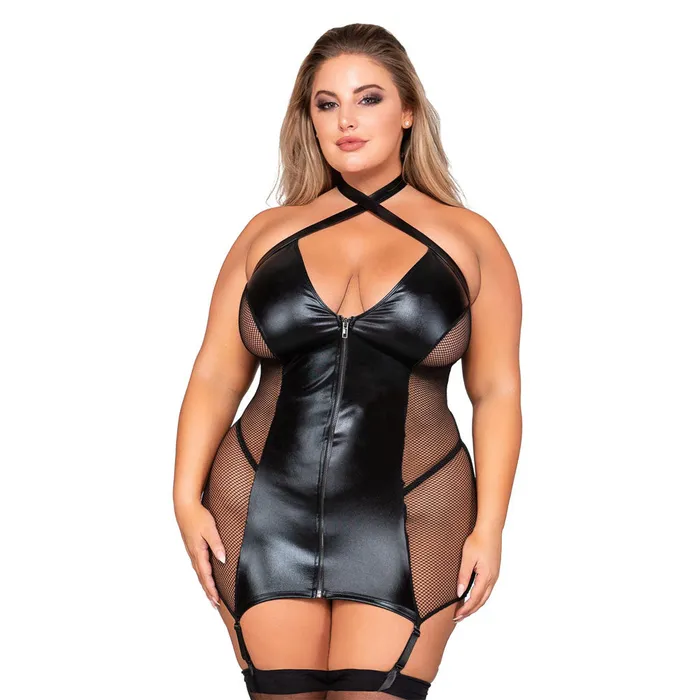 DREAMGIRL Dreamgirl Lingerie Stretch FauxLeather Fishnet Garter Slip G String Black 12447X Anal DREAMGIRL Dreamgirl Lingerie Stretch FauxLeather Fishnet Garter Slip G String Black 12447X Anal