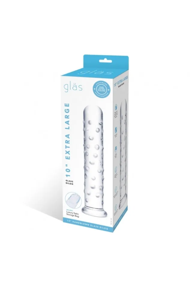 Electric Eel Dildos Gls Extra Large 10 Textured Glass Dildo Clear