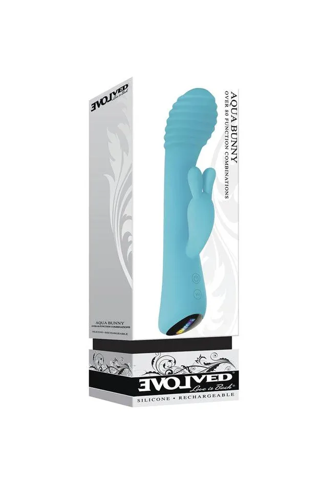 Evolved Aqua Bunny Vibrator Blue Evolved Vibrators