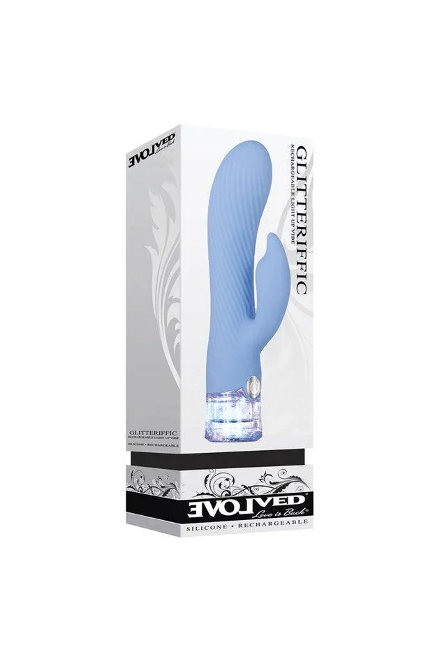 Evolved Vibrators Evolved Glitteriffic Dual Vibrator Periwinkle