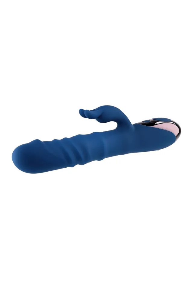 Evolved Vibrators Evolved The Ringer Thrusting Rabbit Vibrator Blue