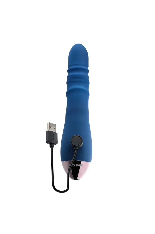 Evolved Vibrators Evolved The Ringer Thrusting Rabbit Vibrator Blue