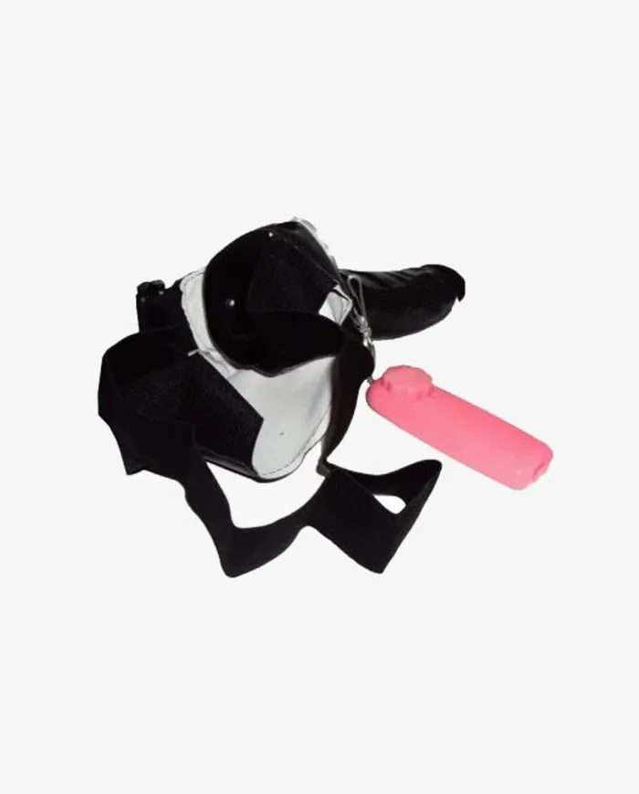 Female Sex Toys Adultskart BLACK HOLLOW STRAP ON DILDO WITH VIBRATION FOR MEN