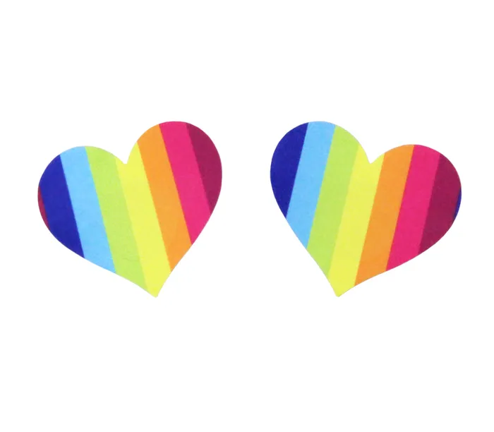 Female Sex Toys Love in Leather Rainbow Satin Nipple Pasties
