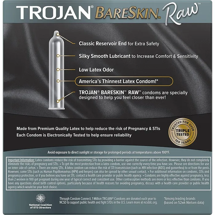 Female Sex Toys Trojan Trojan Bareskin Raw UltraThin Condoms