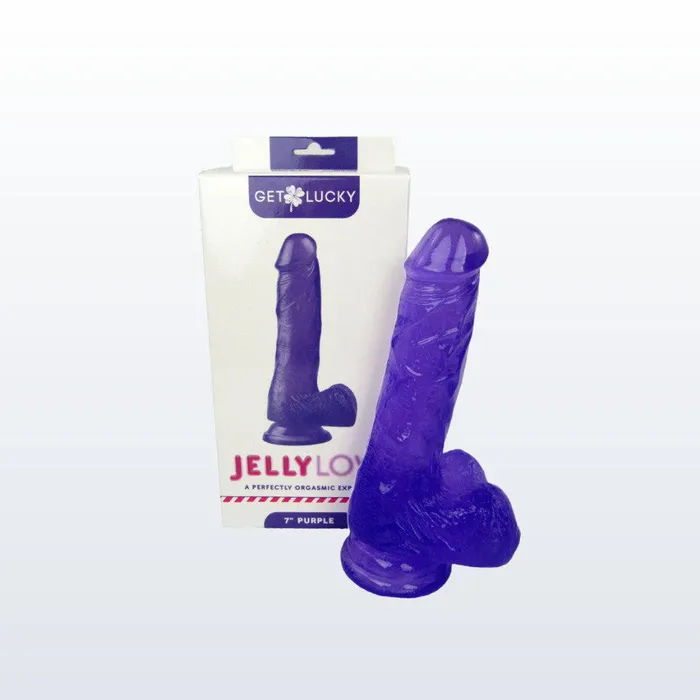 Get Lucky Dildos Get Lucky 7 Jelly Love Purple Realistic Dildo