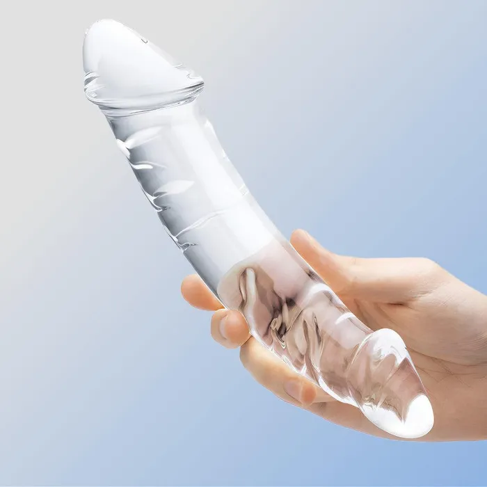 Gls Girthy Realistic 105 Glass Double Dong Gls Dildos