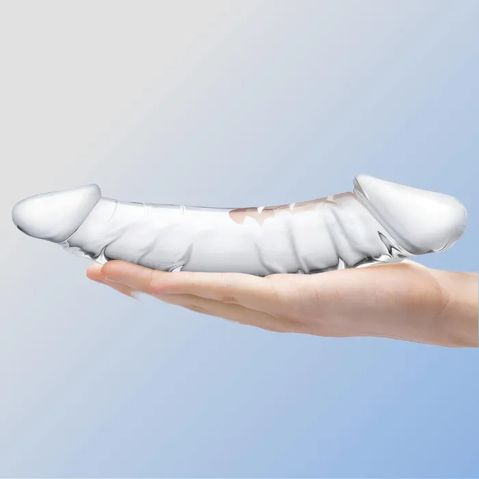 Gls Girthy Realistic 105 Glass Double Dong Gls Dildos