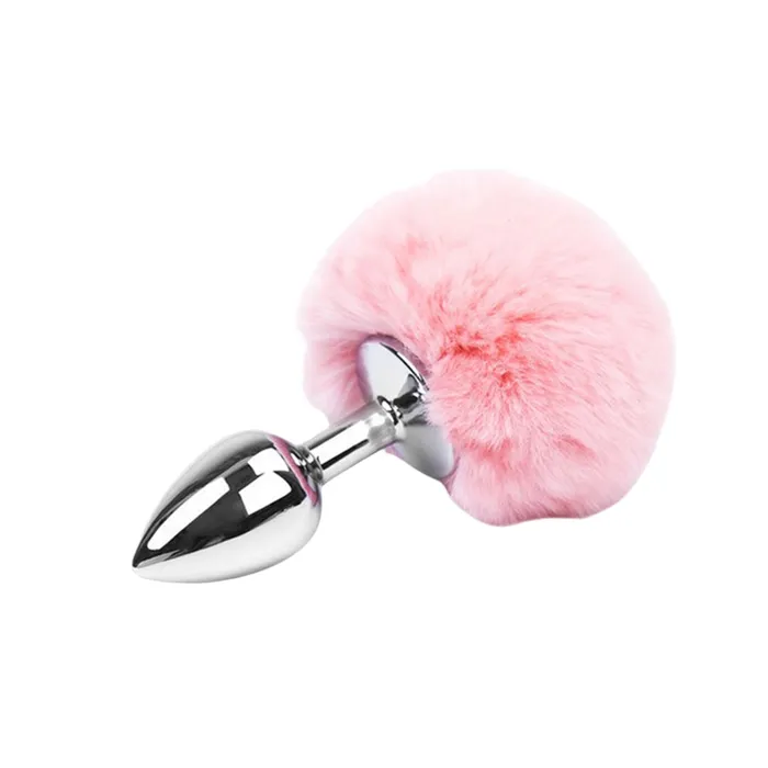 LOVE IN LEATHER Anal Love In Leather Bunny Tail Butt Plug Small Light Pink
