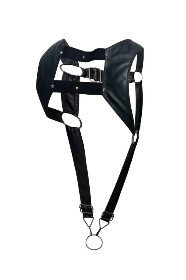 Male Sex Toys Male Basics DNGEON Crop Top Cock Ring Harness Black OS DMBL08 Male Basics