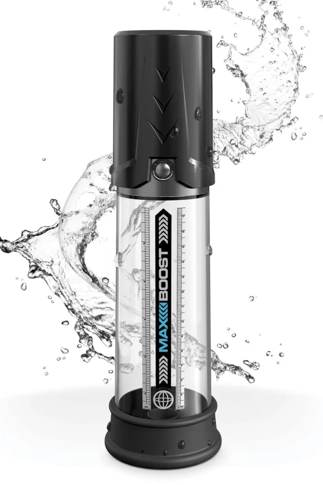 Male Sex Toys Pipedream Pipedream Pump Worx Max Boost Penis Pump BlackClear