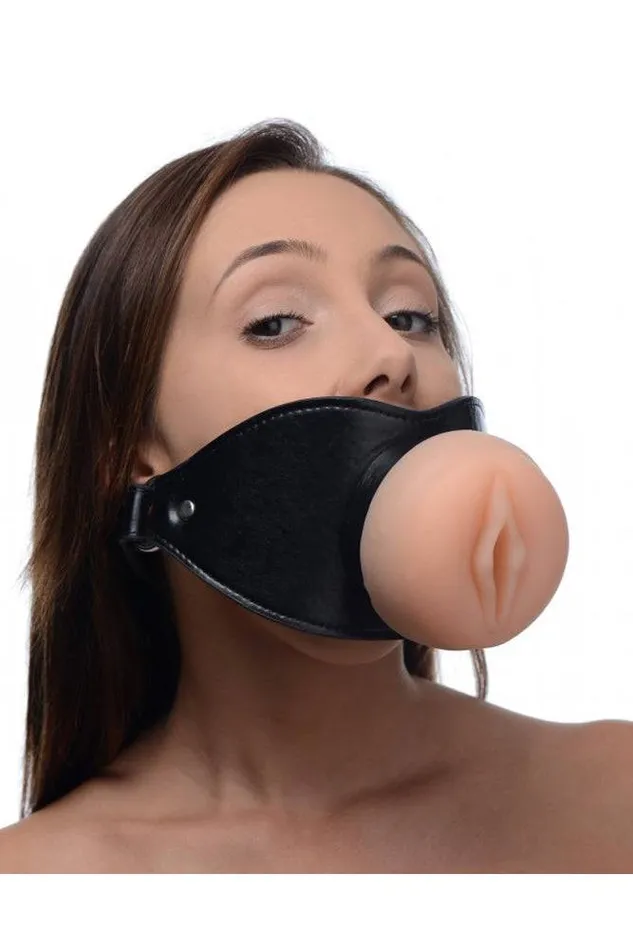 Male Sex Toys XR Brands Master Series Pussy Face Oral Sex Mouth Gag XR Brands Male Sex Toys XR Brands Master Series Pussy Face Oral Sex Mouth Gag XR Brands
