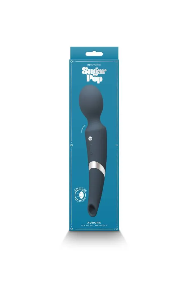 NS Novelties Vibrators NS Novelties Sugar Pop Aurora DualEnded Wand Vibrator Blue