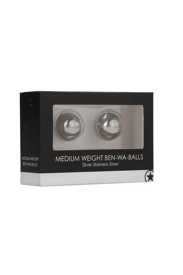 Ouch by Shots Toys Medium Weight Ben Wa Balls Silver Shots Toys Dildos