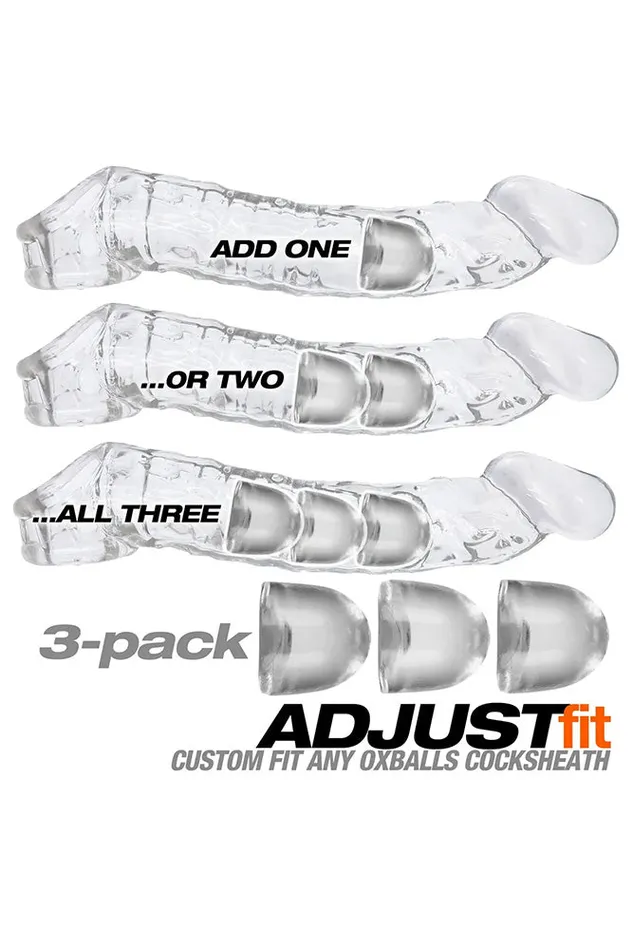 Oxballs Vibrators Oxballs ADJUSTfits Cocksheath Inserts 3pack