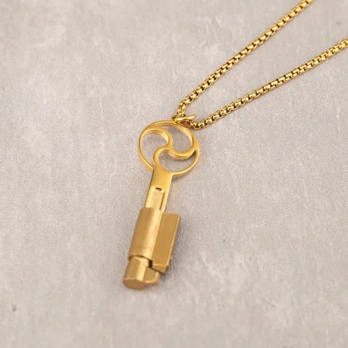 Oxyshop Male Sex Toys Triskelion Chastity Key Necklace Gold Steel