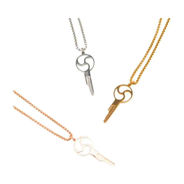 Oxyshop Male Sex Toys Triskelion Chastity Key Necklace Gold Steel