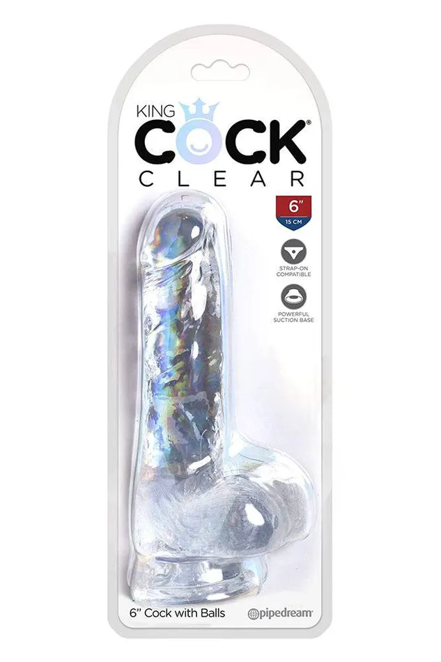 Pipedream King Cock 6 Realistic Dildo with Balls Clear Pipedream Female Sex Toys