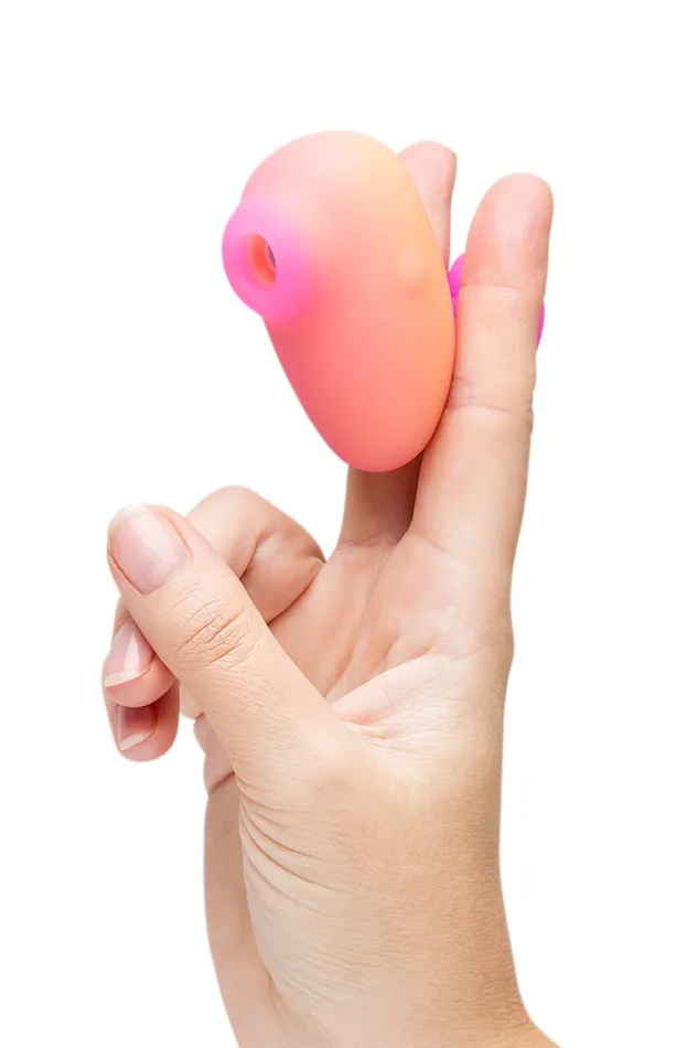 Romp Kiss Air Pulse Stimulator OrangePink Romp Vibrators