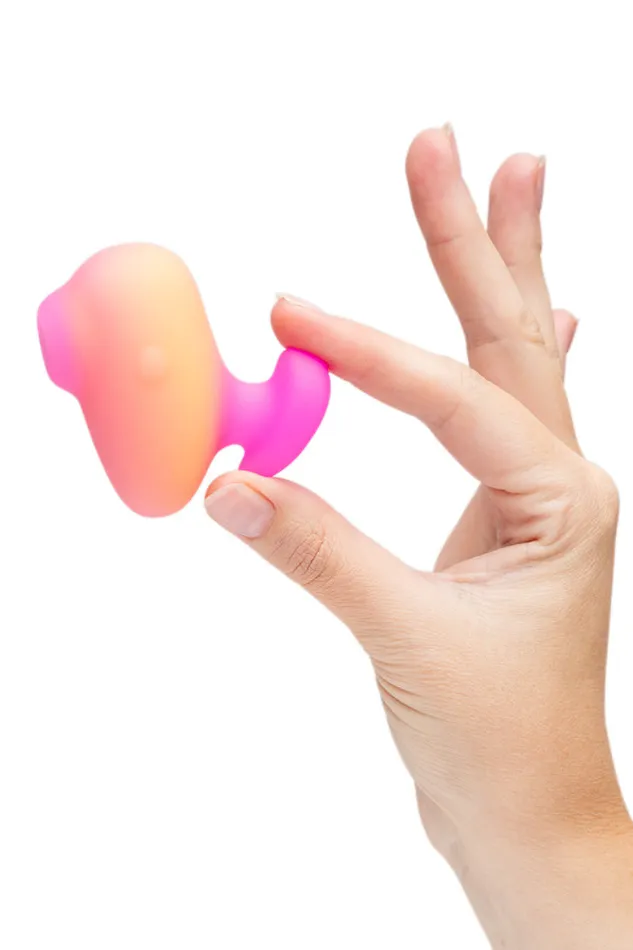 Romp Kiss Air Pulse Stimulator OrangePink Romp Vibrators