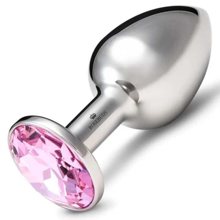 Rosebuds Stainless Steel Butt Plug Medium Pink Rosebuds Anal