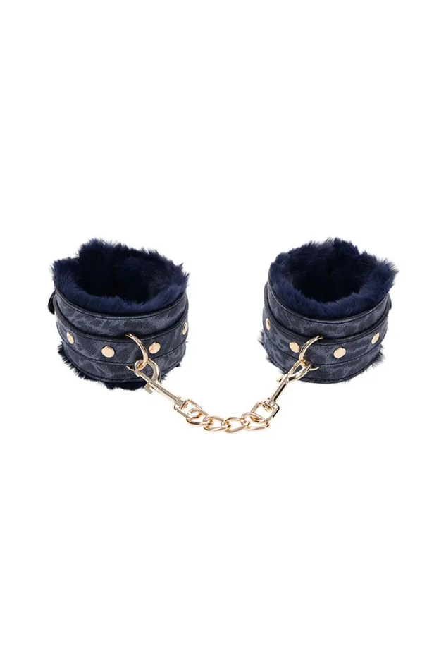 Sex Mischief Cougar Handcuffs BlueGold Sex Mischief Vibrators