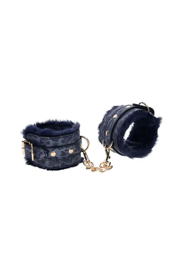 Sex Mischief Cougar Handcuffs BlueGold Sex Mischief Vibrators