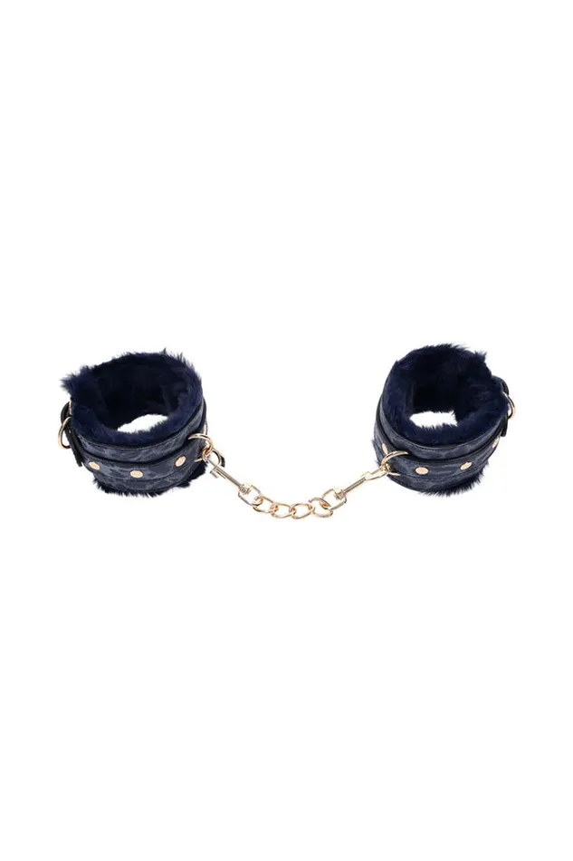 Sex Mischief Cougar Handcuffs BlueGold Sex Mischief Vibrators
