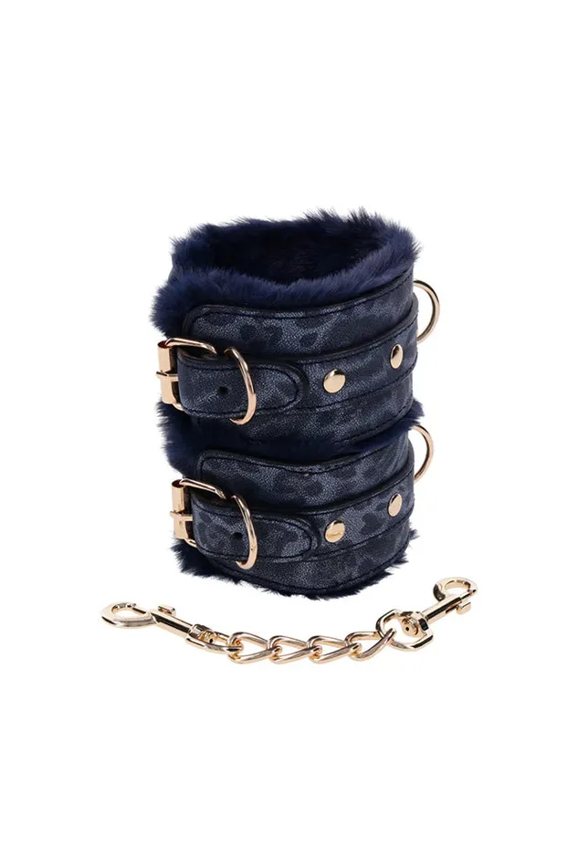 Sex Mischief Cougar Handcuffs BlueGold Sex Mischief Vibrators
