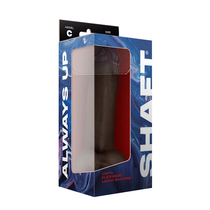 SHAFT Dildos Shaft Vibrating Model C Liquid Silicone Dildo With Balls 95 Inch Mahogany