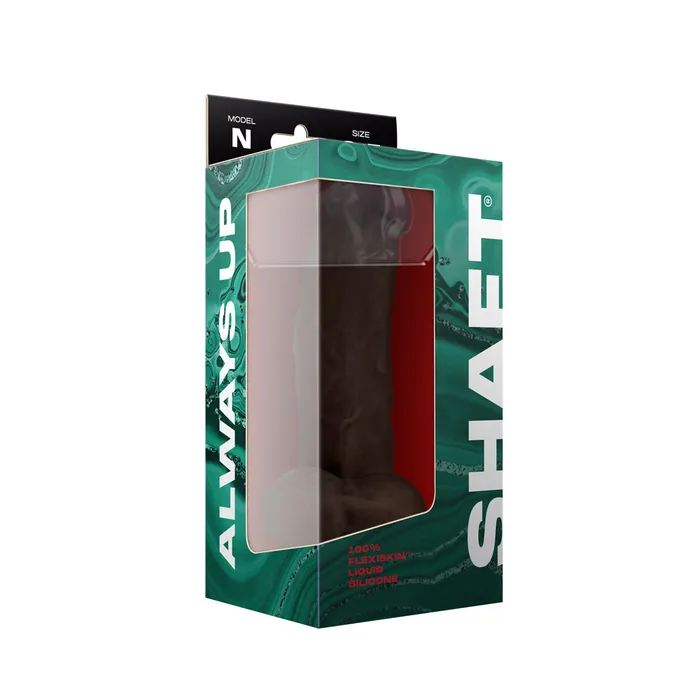 Shaft Vibrating Model N Liquid Silicone Dildo With Balls 85 Inch Mahogany SHAFT Dildos