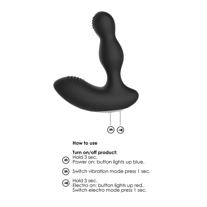 Shots Electroshock Prostate Massager Remote Controlled Black Shots Toys Anal
