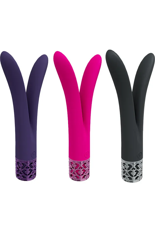 Shots Toys Vibrators Shots Toys Royal Gems Dueling Queens Vibrator Various Colors