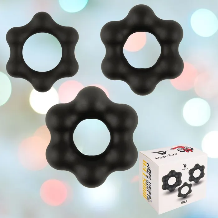 VelvOr Male Sex Toys VelvOr Rooster Milo Set of 3 Soft Silicone Cock Rings