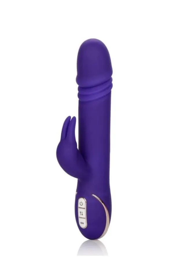 Vibrators Cal Exotics Cal Exotics Jack Rabbit Signature Silicone Thrusting Rabbit Purple