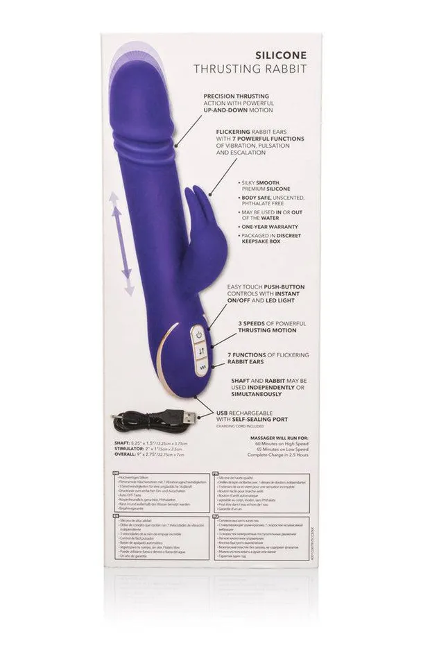 Vibrators Cal Exotics Cal Exotics Jack Rabbit Signature Silicone Thrusting Rabbit Purple