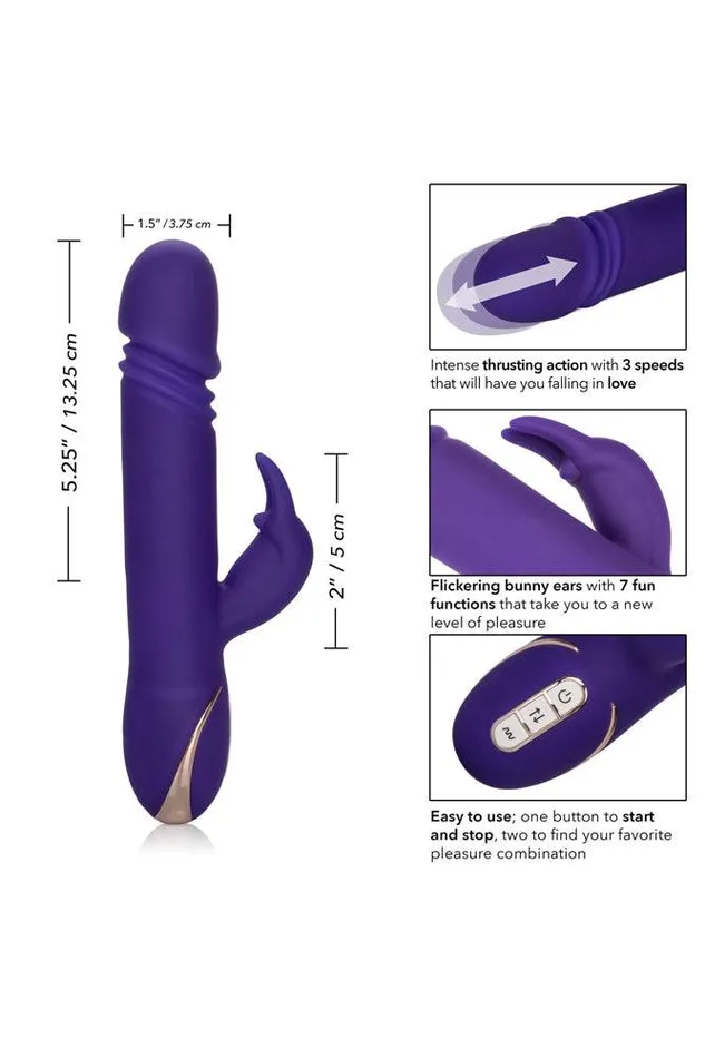 Vibrators Cal Exotics Cal Exotics Jack Rabbit Signature Silicone Thrusting Rabbit Purple