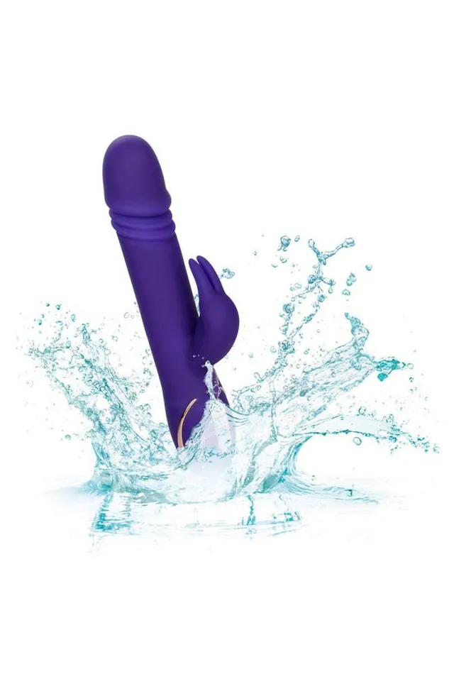 Vibrators Cal Exotics Cal Exotics Jack Rabbit Signature Silicone Thrusting Rabbit Purple