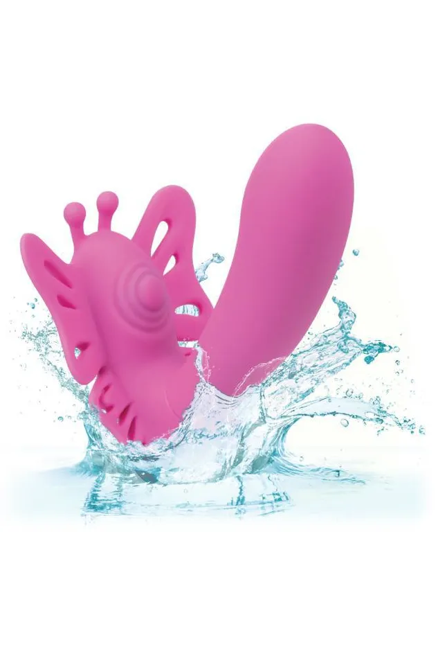 Vibrators Cal Exotics Cal Exotics Venus G Butterfly Pulsing Wearable Remote Controlled Vibrator Pink