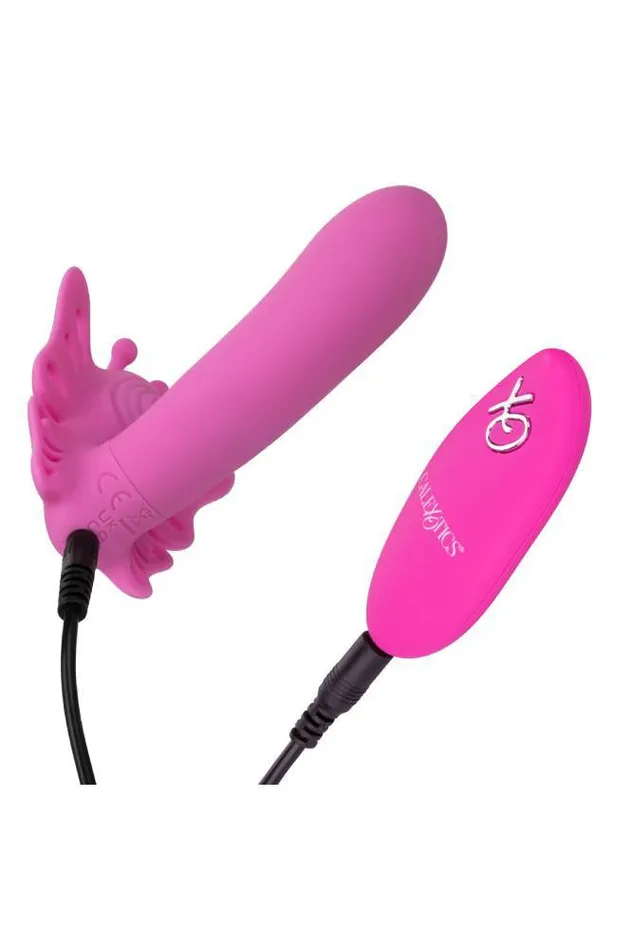 Vibrators Cal Exotics Cal Exotics Venus G Butterfly Pulsing Wearable Remote Controlled Vibrator Pink