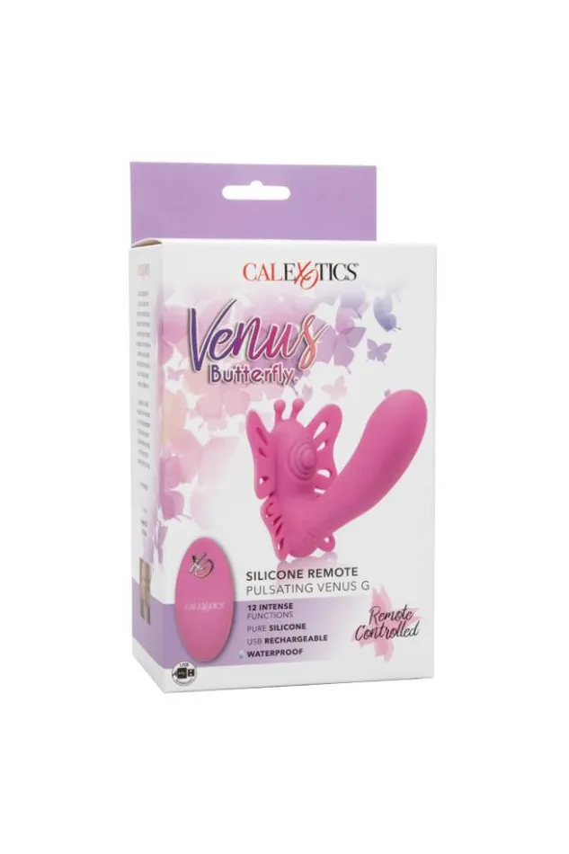 Vibrators Cal Exotics Cal Exotics Venus G Butterfly Pulsing Wearable Remote Controlled Vibrator Pink