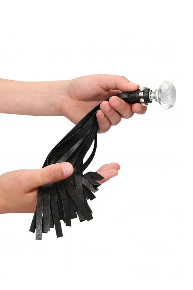 Vibrators Shots Toys Ouch by Shots Toys Diamond Studded Flogger Black