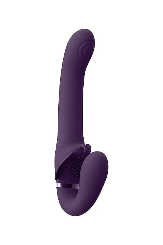 Vibrators Shots Toys Shots Toys VIVE Satu Pulse Wave Vibrating Strapless Strapon Purple