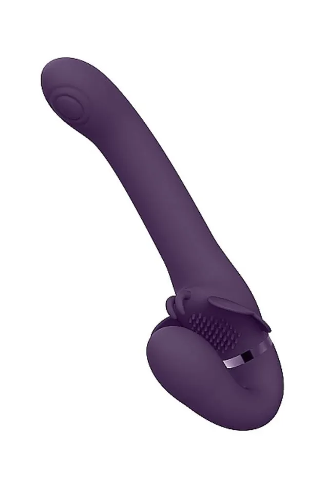 Vibrators Shots Toys Shots Toys VIVE Satu Pulse Wave Vibrating Strapless Strapon Purple