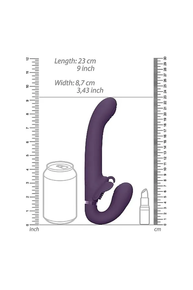 Vibrators Shots Toys Shots Toys VIVE Satu Pulse Wave Vibrating Strapless Strapon Purple