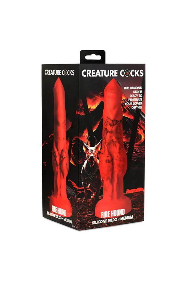 XR Brands XR Brands Creature Cocks Fire Hound Silicone Dildo Red Various Sizes Dildos