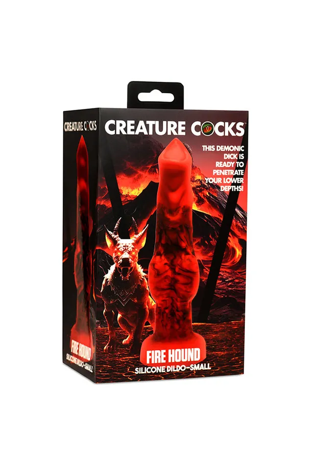 XR Brands XR Brands Creature Cocks Fire Hound Silicone Dildo Red Various Sizes Dildos